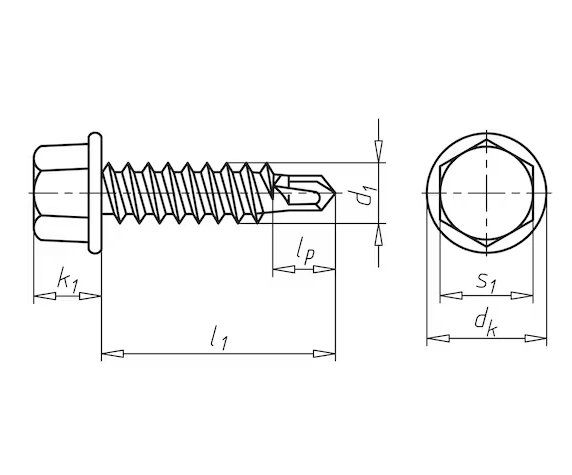 Würth Bohrschraube Sechskantkopf m. Flansch 6,3 x 25