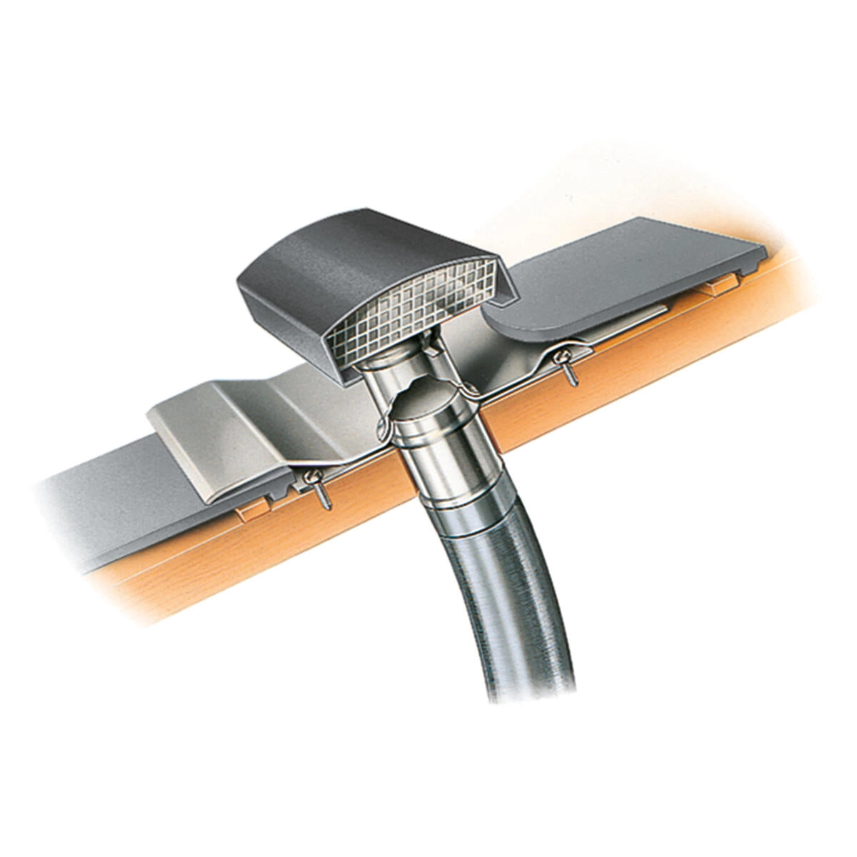 Helios DDF 200 G, Dachdurchführung für Rohrdurchmesser 200 mm Dachhaube schiefergrau lackiert HE/DDF/200/G
